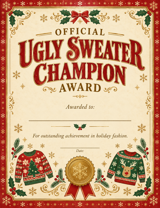 Ugly Sweater Certificate